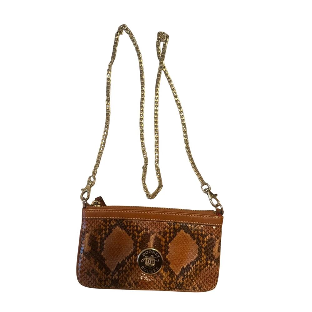Dooney & Bourke Vintage Brown Leather Shoulder Bag Red Interior